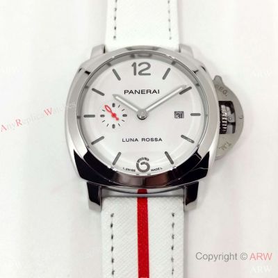 Best Quality Panerai Pam1378 Luminor Due Luna Rossa in Leather Strap with Red line